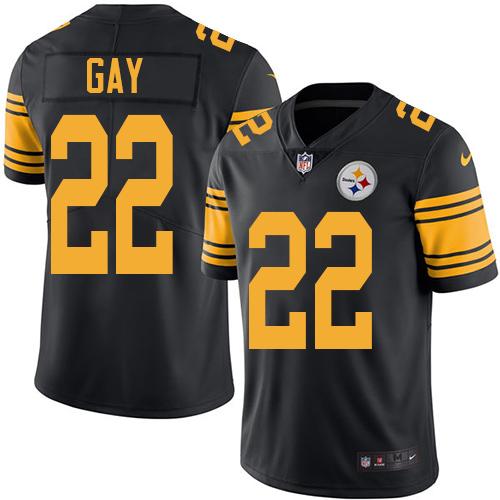 Nike Steelers 22 William Gay Black Mens Stitched Nfl Limited Rush Jersey