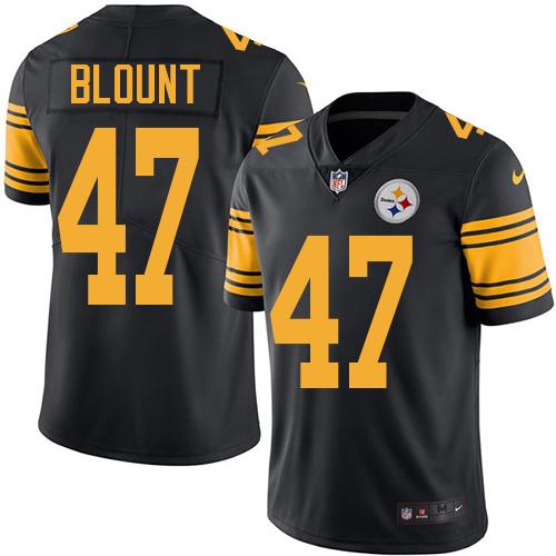 Nike Steelers 47 Mel Blount Black Mens Stitched Nfl Limited Rush Jersey