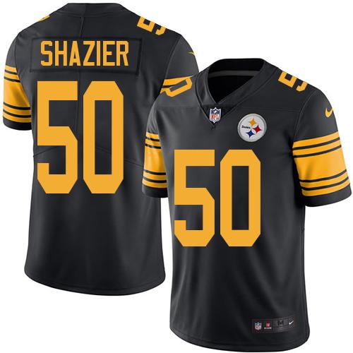 Nike Steelers 50 Ryan Shazier Black Mens Stitched Nfl Limited Rush Jersey