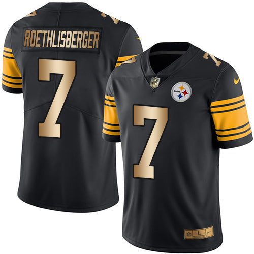 Nike Steelers 7 Ben Roethlisberger Black Mens Stitched Nfl Limited Gold Rush Jersey