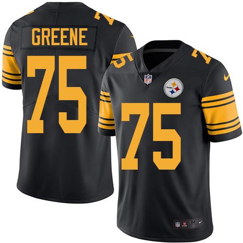 Nike Steelers 75 Joe Greene Black Mens Stitched Nfl Limited Rush Jersey