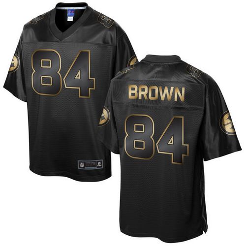 Nike Steelers 84 Antonio Brown Pro Line Black Gold Collection Mens Stitched Nfl Game Jersey