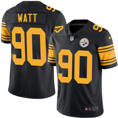 Nike Steelers 90 T J Watt Black Mens Stitched Nfl Limited Rush Jersey
