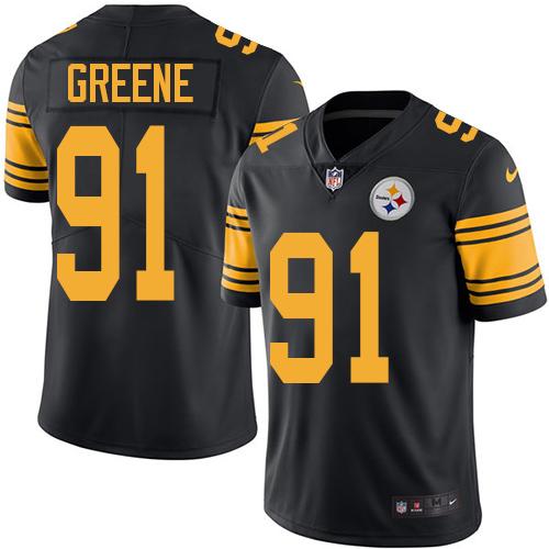 Nike Steelers 91 Kevin Greene Black Mens Stitched Nfl Limited Rush Jersey