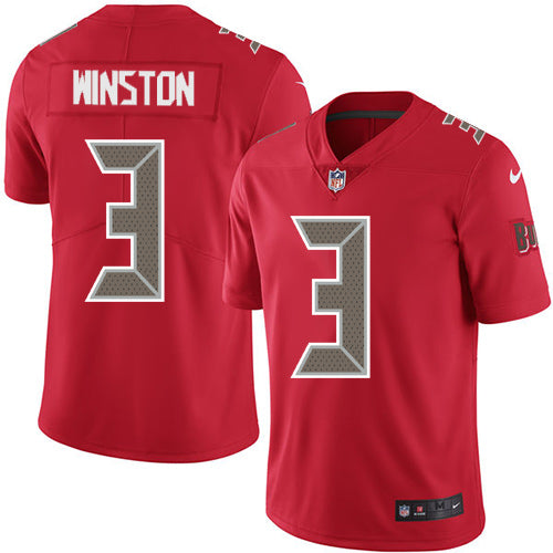 Nike Tampa Bay Buccaneers 3 Jameis Winston Red Mens Stitched Nfl Limited Rush Jersey