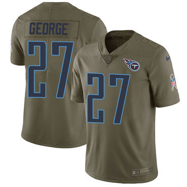 Nike Tennessee Titans 27 Eddie George Olive Mens Stitched Nfl Limited 2017 Salute To Service Jersey