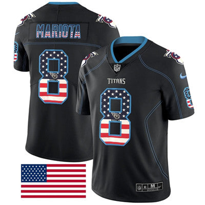 Nike Tennessee Titans 8 Marcus Mariota Black Mens Stitched Nfl Limited Rush Usa Flag Jersey