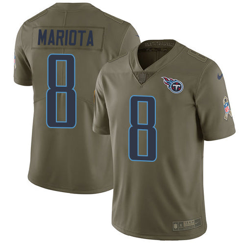 Nike Tennessee Titans 8 Marcus Mariota Olive Mens Stitched Nfl Limited 2017 Salute To Service Jersey