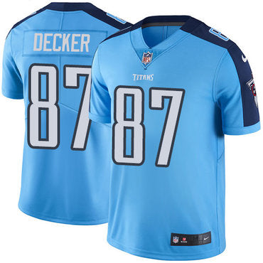 Nike Tennessee Titans 87 Eric Decker Light Blue Mens Stitched Nfl Limited Rush Jersey