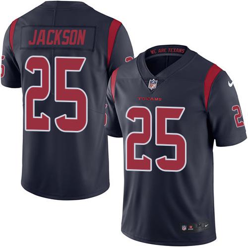 Nike Texans 25 Kareem Jackson Navy Blue Mens Stitched Nfl Limited Rush Jersey