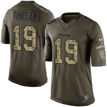 Nike Vikings 19 Adam Thielen Green Mens Stitched Nfl Limited 2015 Salute To Service Jersey