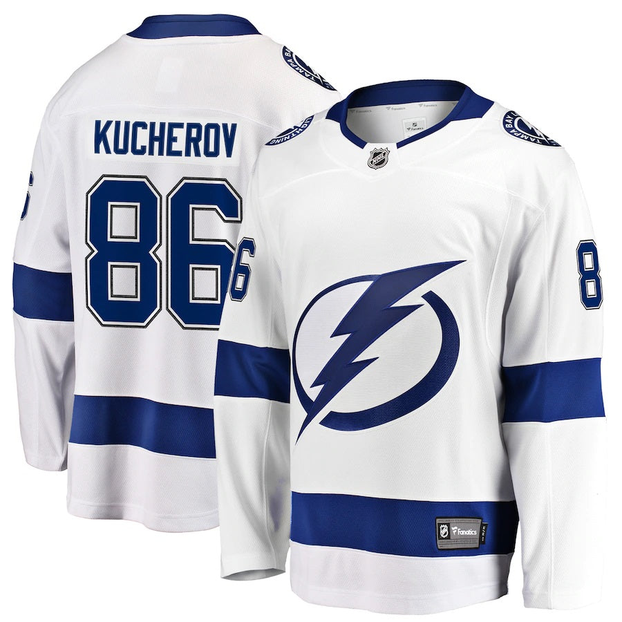Nikita Kucherov Tampa Bay Lightning Fanatics Branded Away Premier Breakaway Player Jersey White