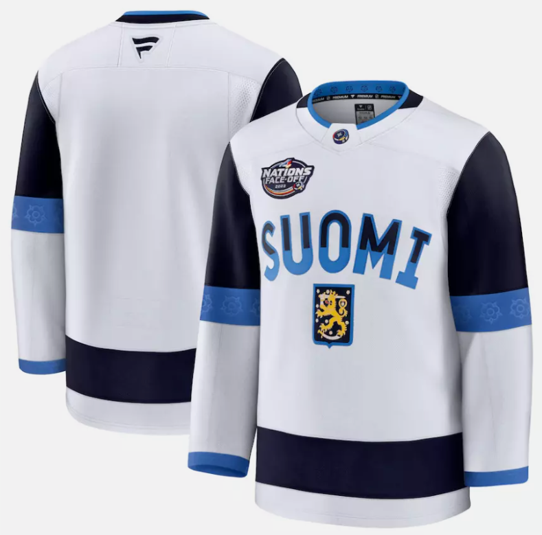 No Name Jersey Finland White 2025 4 Nations Face-Off Stitched