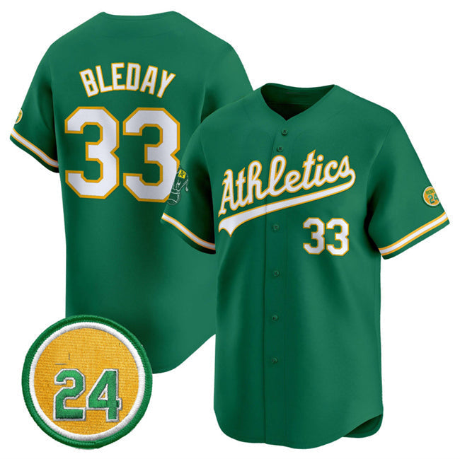 Oakland Athletics #33 JJ Bleday Green 2024 Limited With Rickey Henderson Patch S