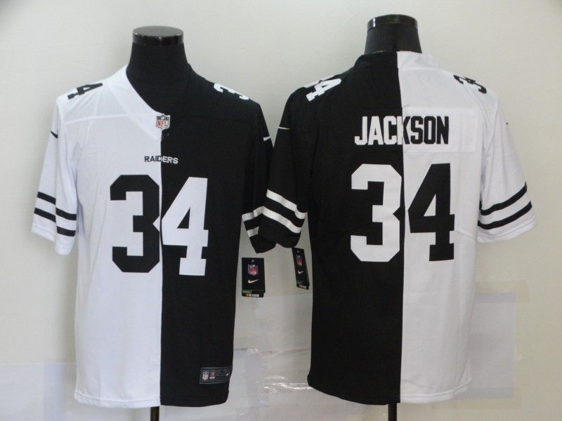 Oakland Raiders Bo Jackson 34 Nfl 2020 Black And White Jersey