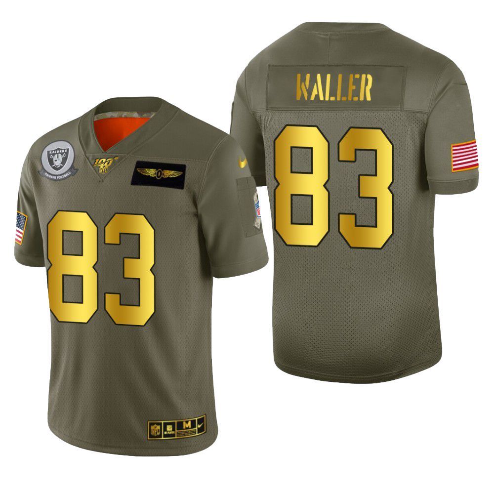 Oakland Raiders Darren Waller 2019 Salute To Service Nfl 100 Mens Jersey Metallic