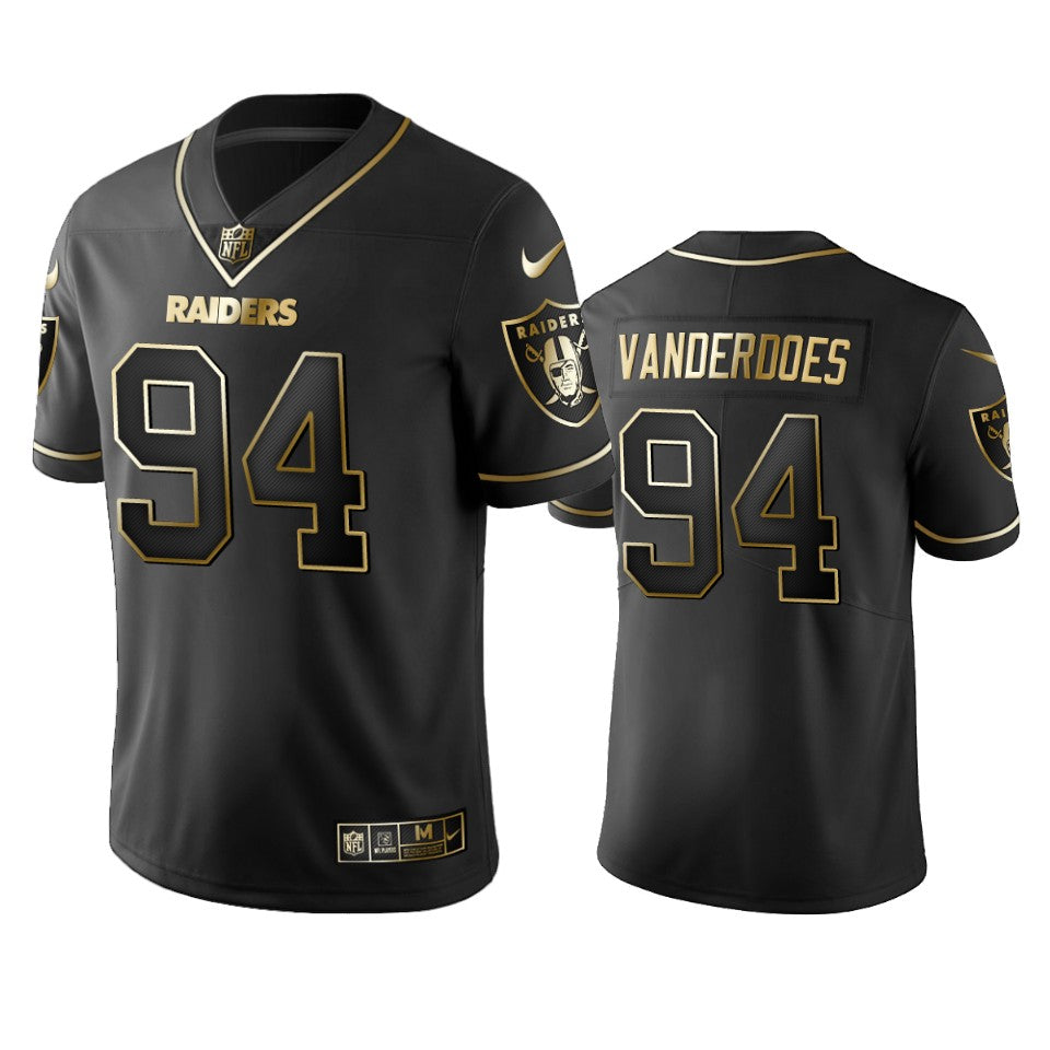 Oakland Raiders Eddie Vanderdoes Black Golden Edition 2019 Vapor Untouchable Limited Jersey Mens