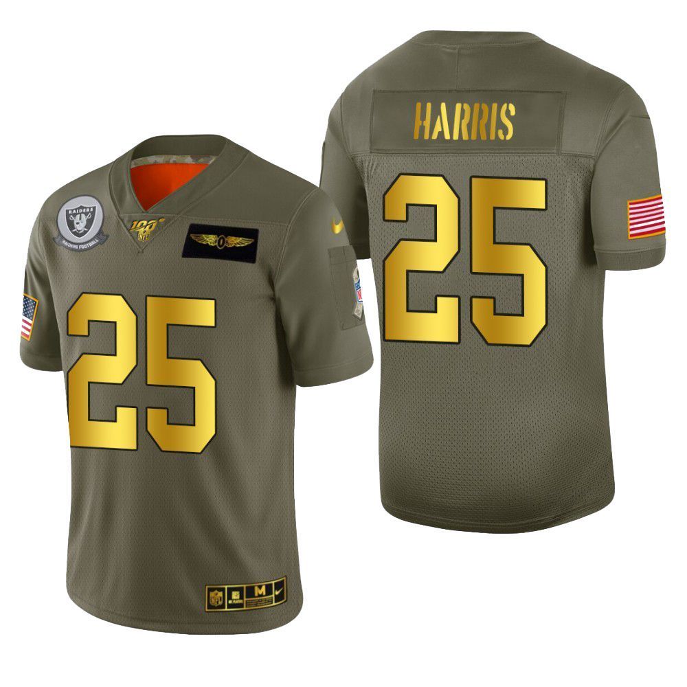 Oakland Raiders Erik Harris 2019 Salute To Service Nfl 100 Mens Jersey Metallic