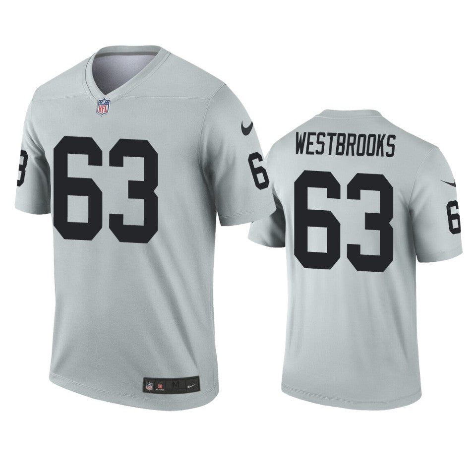 Oakland Raiders Ethan Westbrooks Silver Inverted Legend Jersey