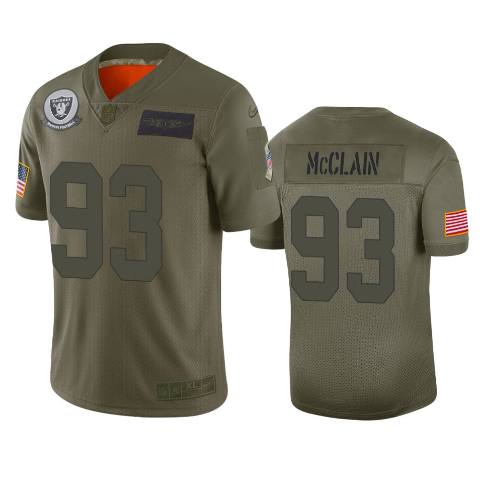 Oakland Raiders Terrell Mcclain Camo 2019 Salute To Service Limited Jersey