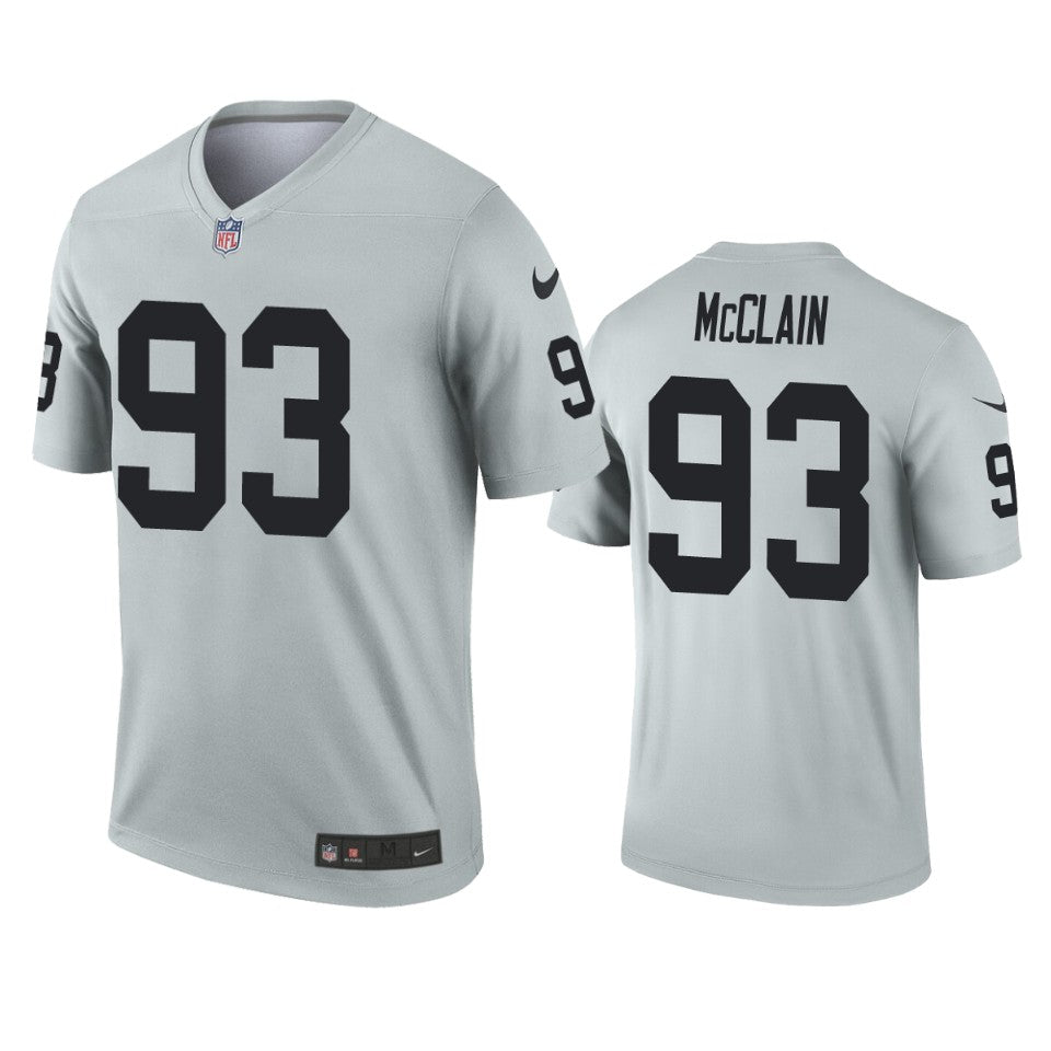 Oakland Raiders Terrell Mcclain Silver Inverted Legend Jersey