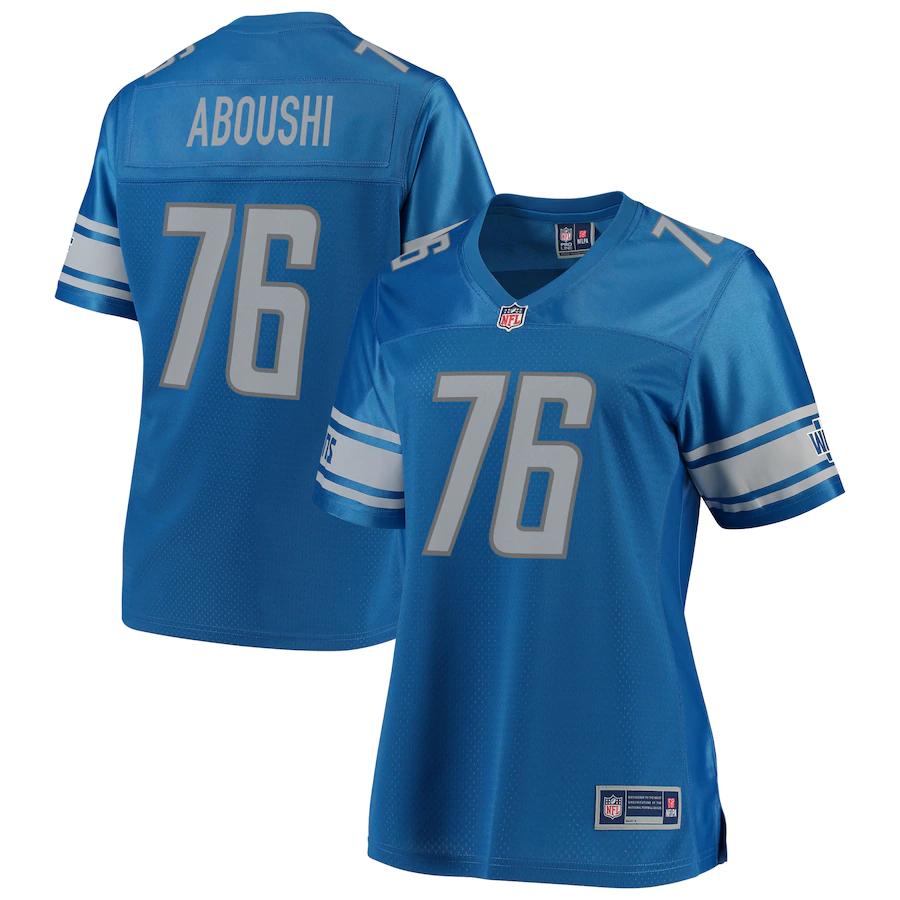 Oday Aboushi Detroit Lions Nfl Pro Line Womens Team Player Jersey Blue
