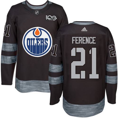 Oilers 21 Andrew Ference Black 1917 2017 100th Anniversary Stitched Nhl Jersey