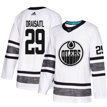 Oilers 29 Leon Draisaitl White Authentic 2019 All star Stitched Hockey Jersey