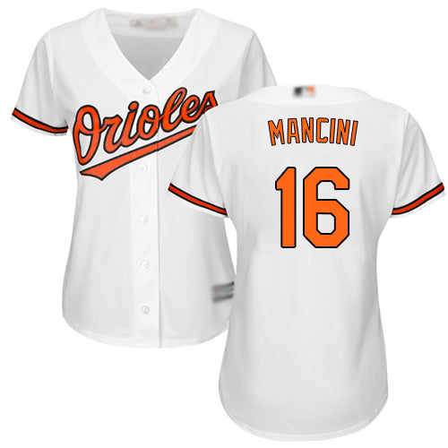 Orioles 16 Trey Mancini White Home Womens Stitched Baseball Jersey