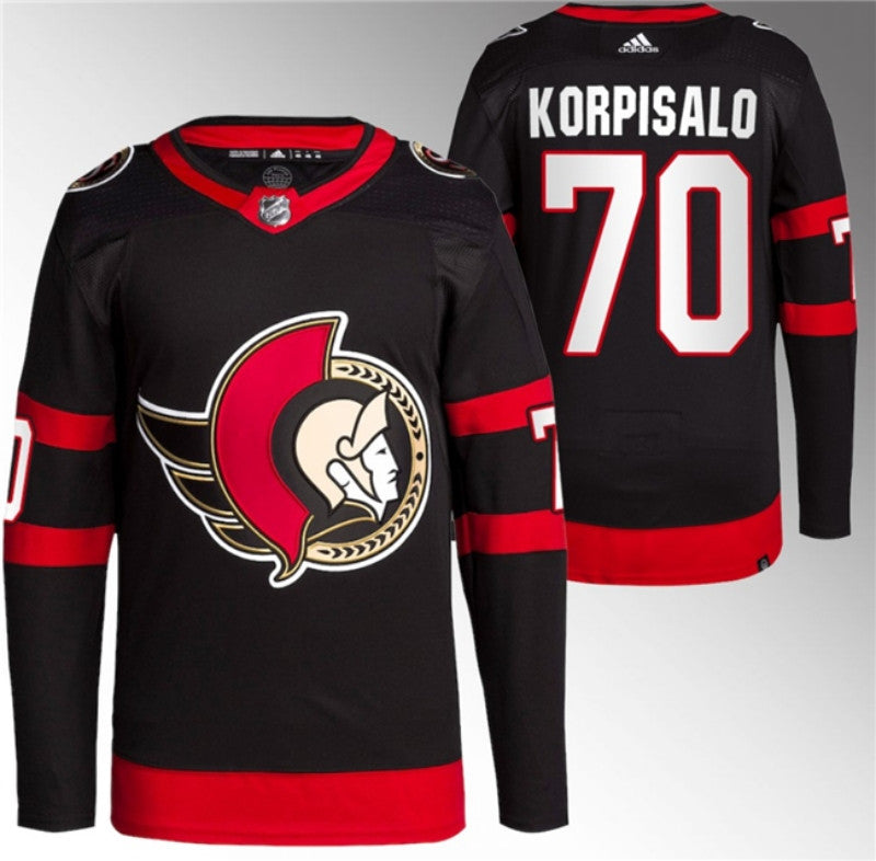 Ottawa Senators 70 Joonas Korpisalo Black Stitched Jersey