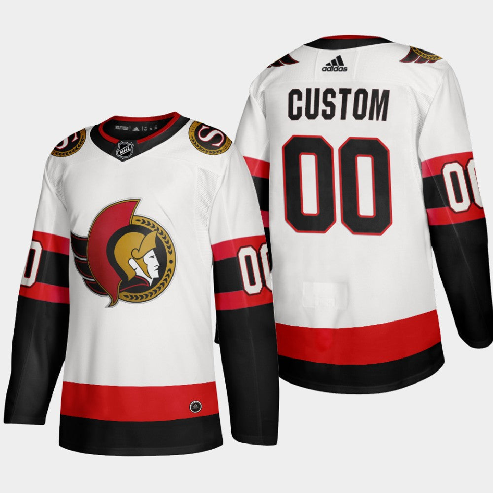 Ottawa Senators Custom 2020-21 Player Away Stitched NHL Jersey White
