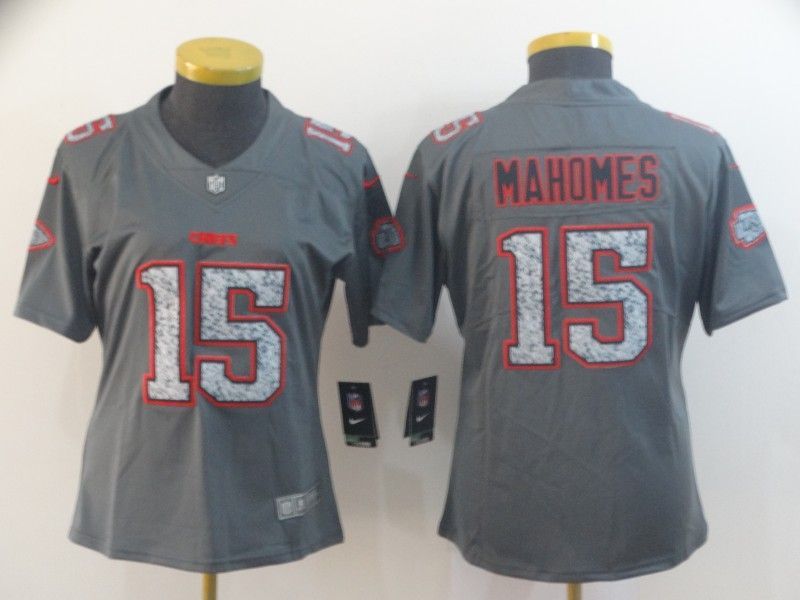 Patrick Mahomes 15 Kansas City Chiefs 2020 Nfl New Arrival Gray Womens Jersey