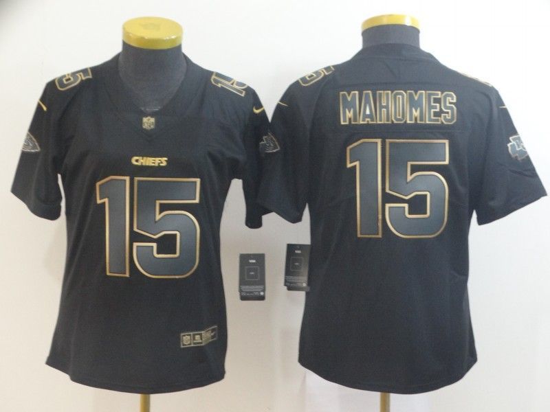 Patrick Mahomes Ii 15 Kansas City Chiefs 2020 Nfl Black Golden Womens Jersey Jersey