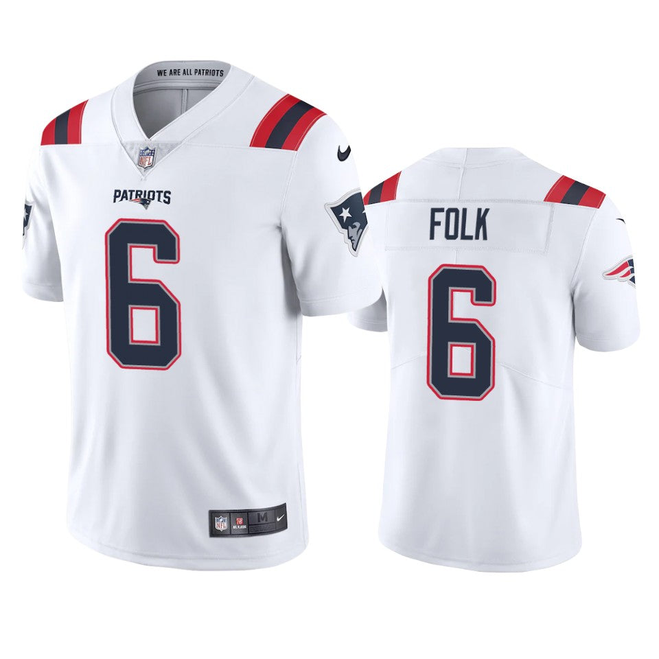 Patriots Nick Folk Vapor Limited White Jersey
