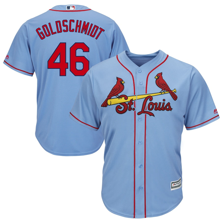 Paul Goldschmidt St Louis Cardinals Majestic Alternate Official Cool Base Player Jersey Light Blue
