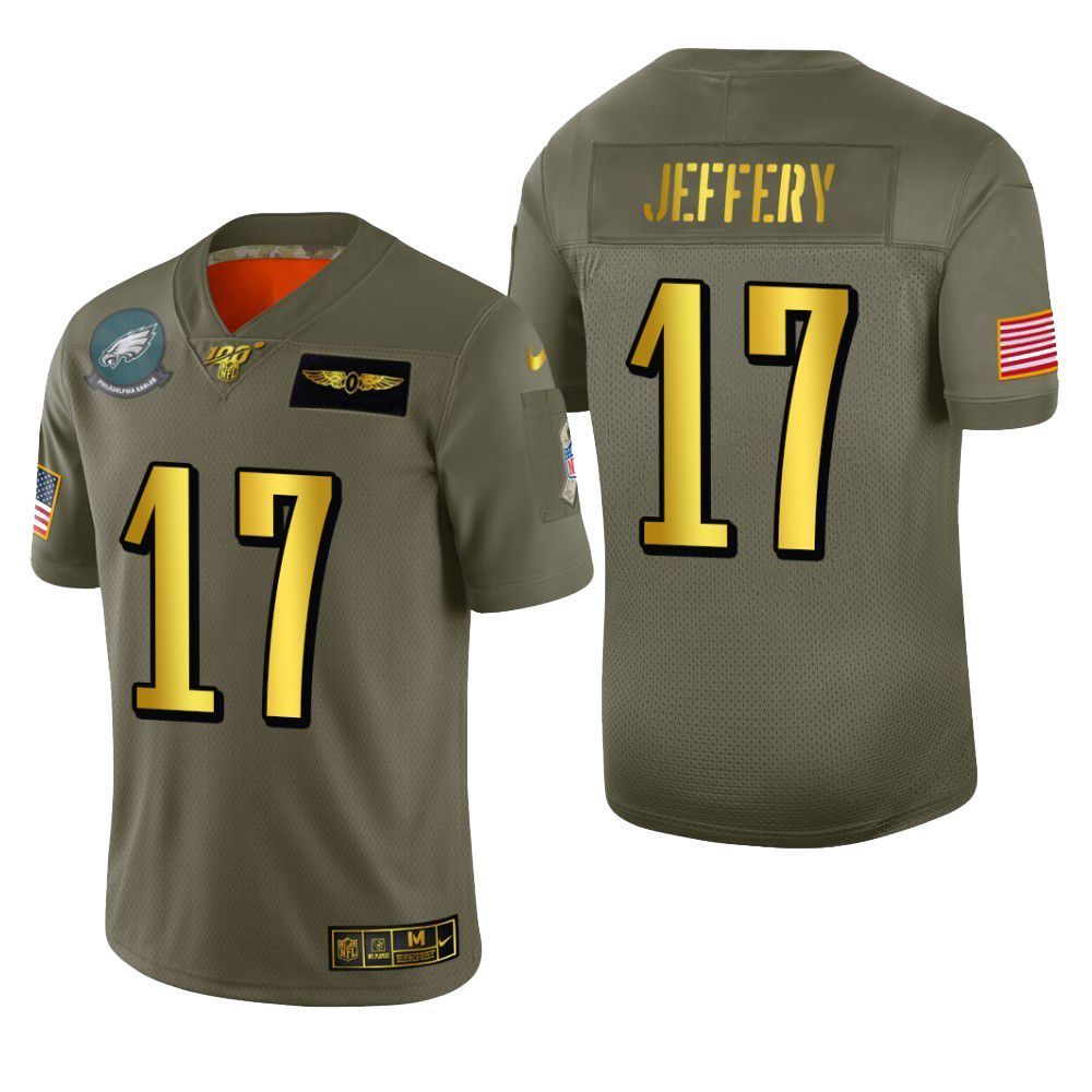 Philadelphia Eagles Alshon Jeffery 2019 Salute To Service Nfl 100 Mens Jersey Metallic