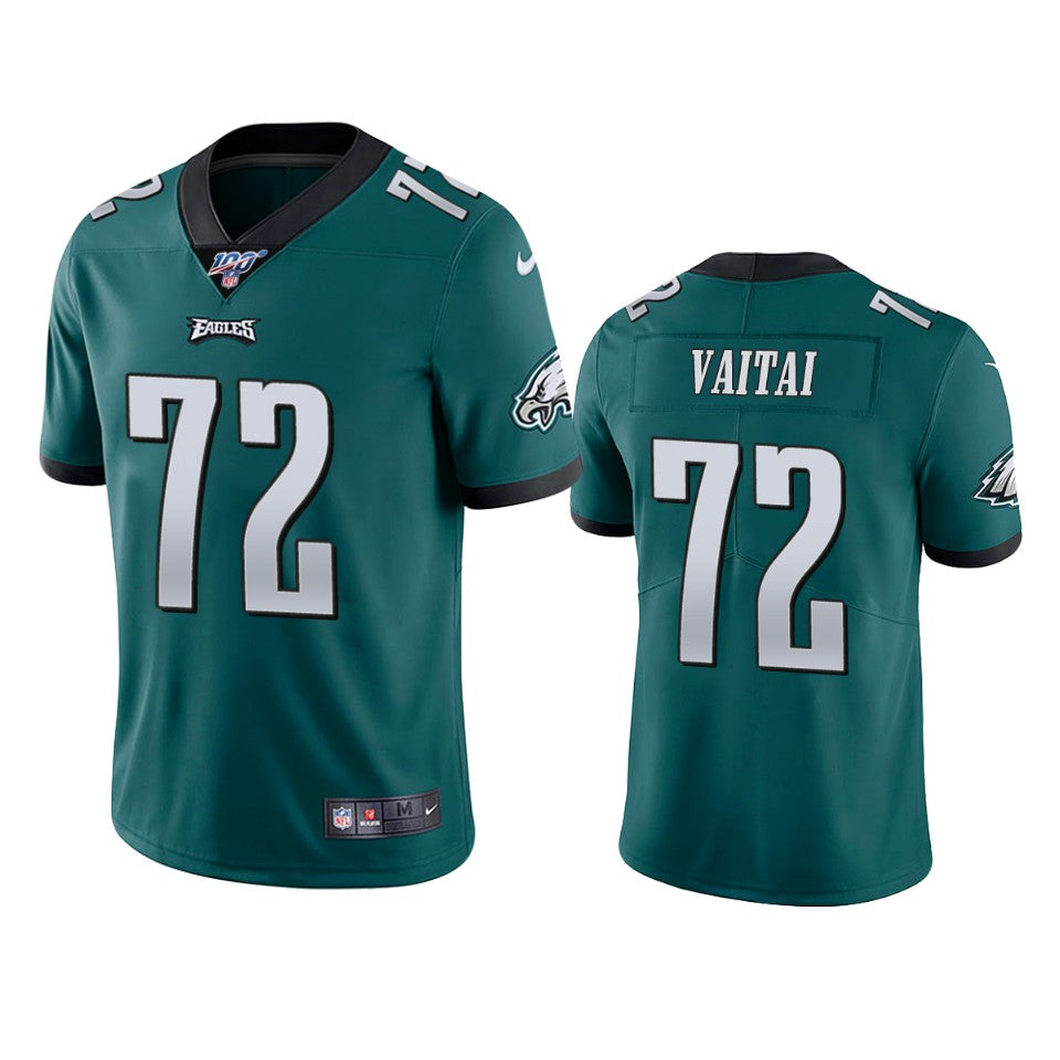 Philadelphia Eagles Halapoulivaati Vaitai Midnight Green 100th Season Vapor Limited Jersey