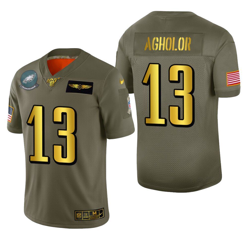 Philadelphia Eagles Nelson Agholor 2019 Salute To Service Nfl 100 Mens Jersey Metallic