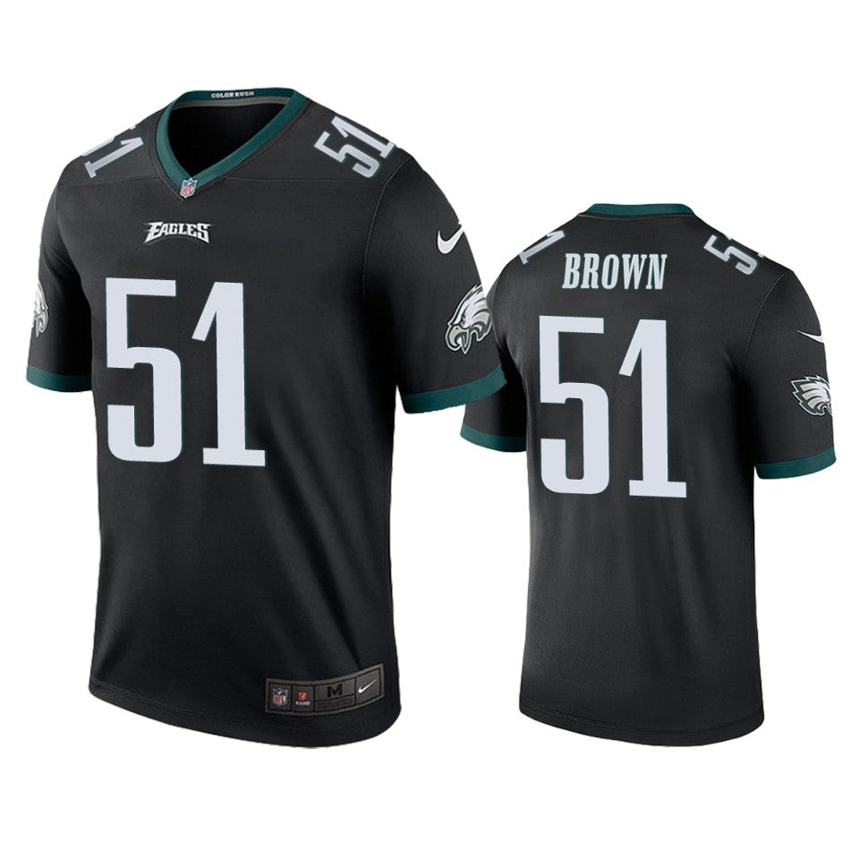 Philadelphia Eagles Zach Brown Black Color Rush Legend Jersey