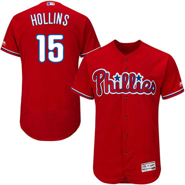Philadelphia Phillies 15 Dave Hollins Red Flexbase Authentic Collection Stitched Mlb Jersey