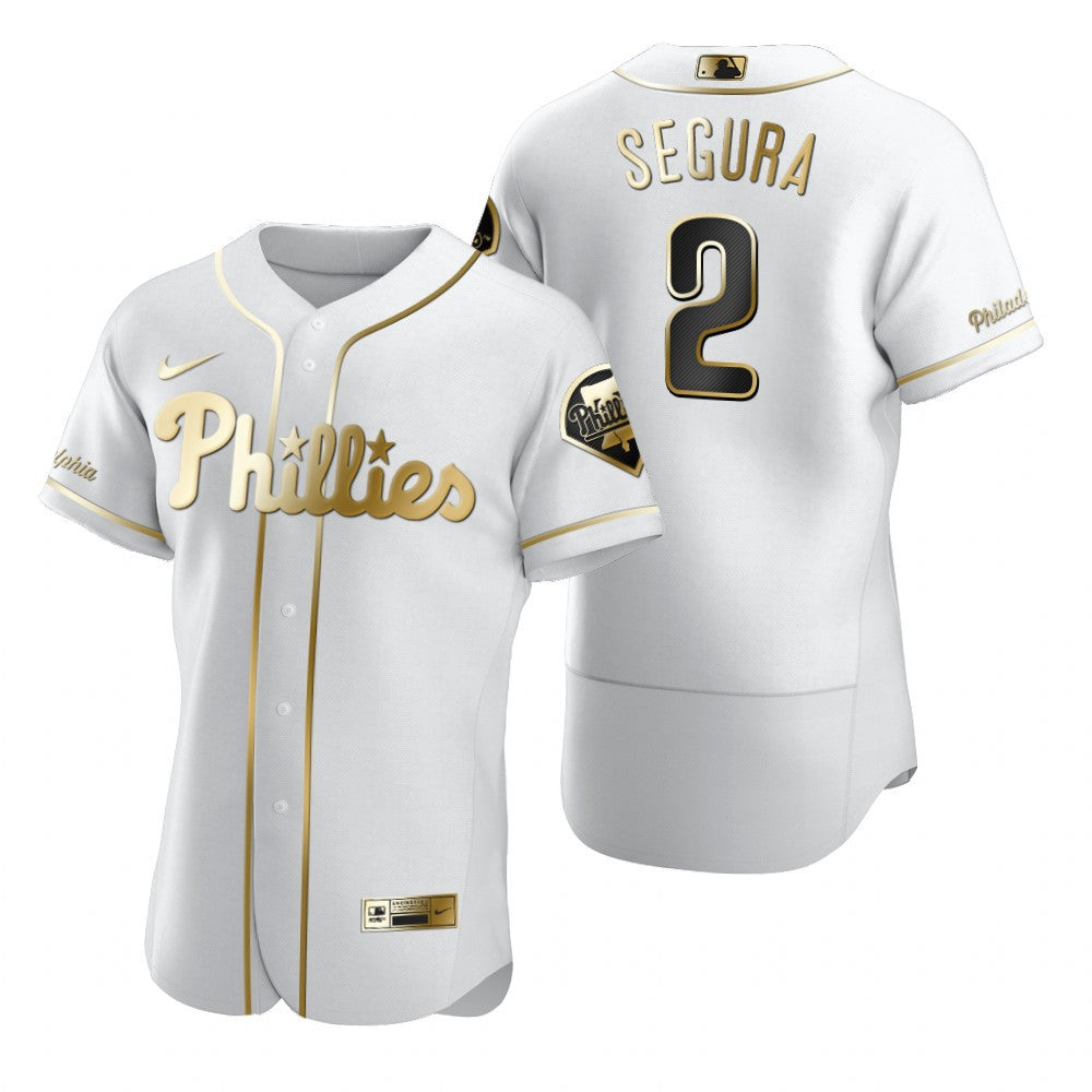 Philadelphia Phillies 2 Jean Segura Mlb Golden Brandedition White Jersey Gift For Phillies Fans