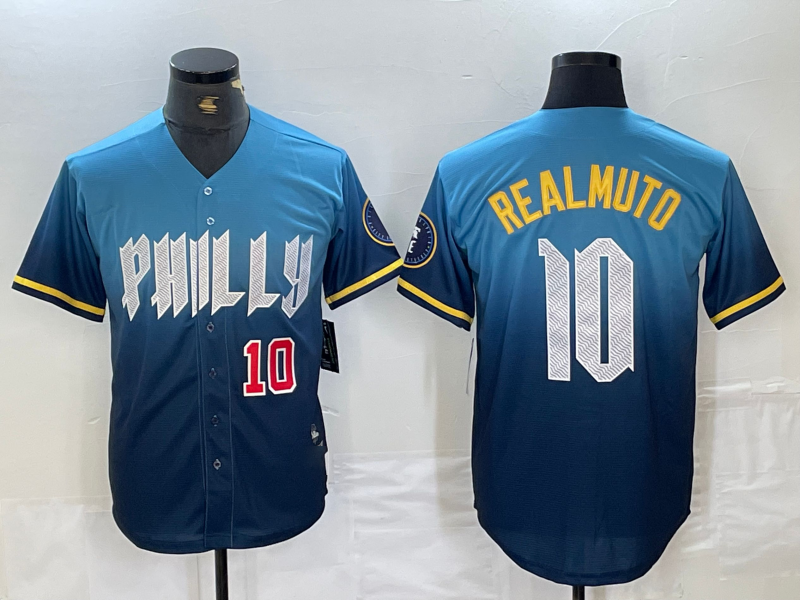 Philadelphia Phillies #10 JT Realmuto Number Blue 2024 City Connect Limited Stit