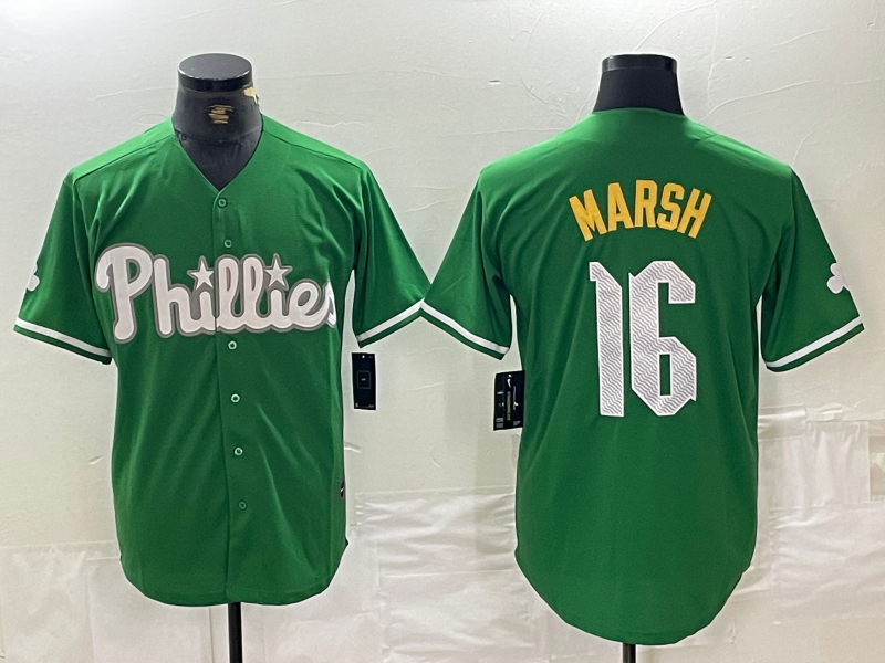 Philadelphia Phillies #16 Brandon Marsh Green 2024 City Connect Stitched Basebal
