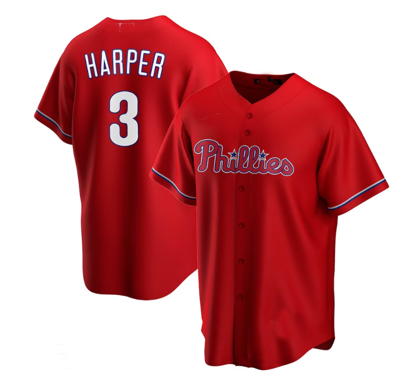 Philadelphia Phillies #3 Bryce Harper Alternate Replica Player Jersey Red Base