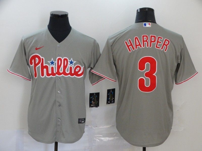 Philadelphia Phillies Bryce Harper 3 2020 Mlb Grey Jersey