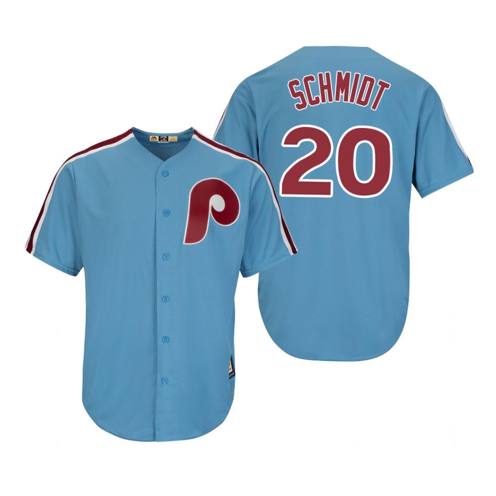 Philadelphia Phillies Mike Schmidt Light Blue Throwback Jersey