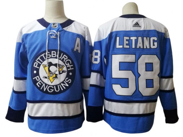 Pittsburgh Penguins #58 Kris Letang Light Blue Jersey