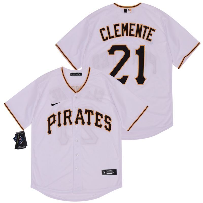 Pittsburgh Pirates Roberto Clemente 21 2020 Mlb White Jersey