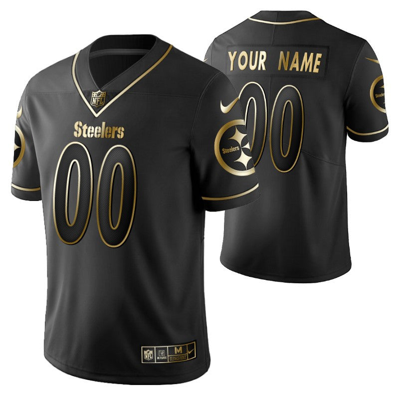 Pittsburgh Steelers 2021 Nfl Golden Brandedition Black Jersey Gift With Custom Name Number For Steelers Fans