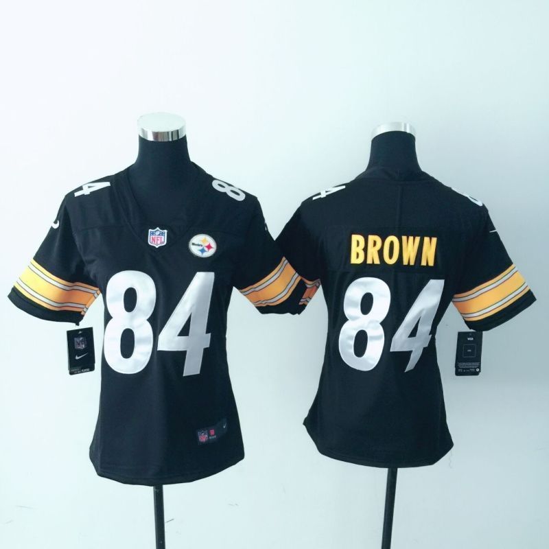 Pittsburgh Steelers Antonio Brown 84 Nfl 2020 Black Womens Jersey